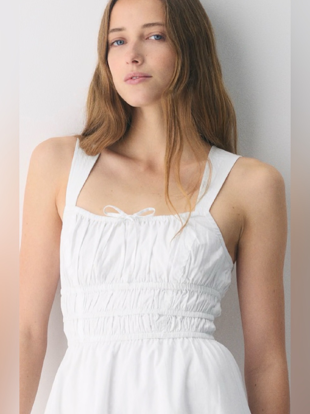 Aritzia Sunday Best White Martine Tiered Cotton Poplin Dress Size Large - Picture 2 of 10